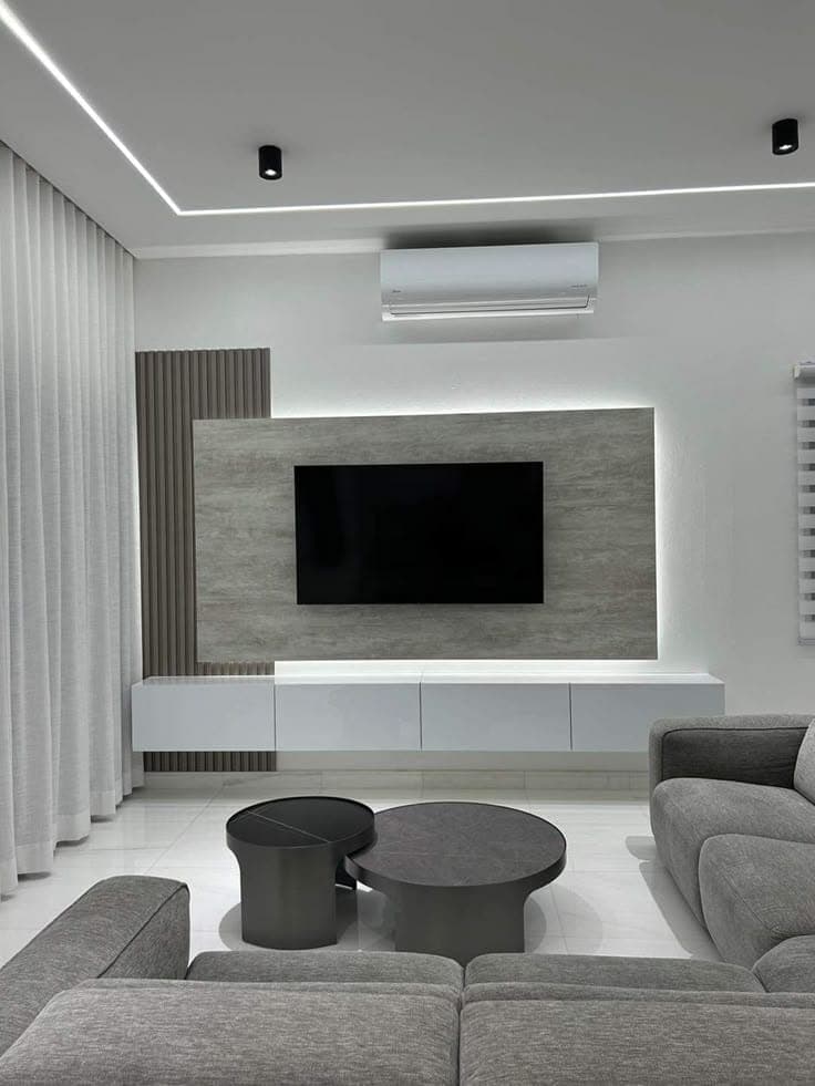 Minimalist White Floating Media Console