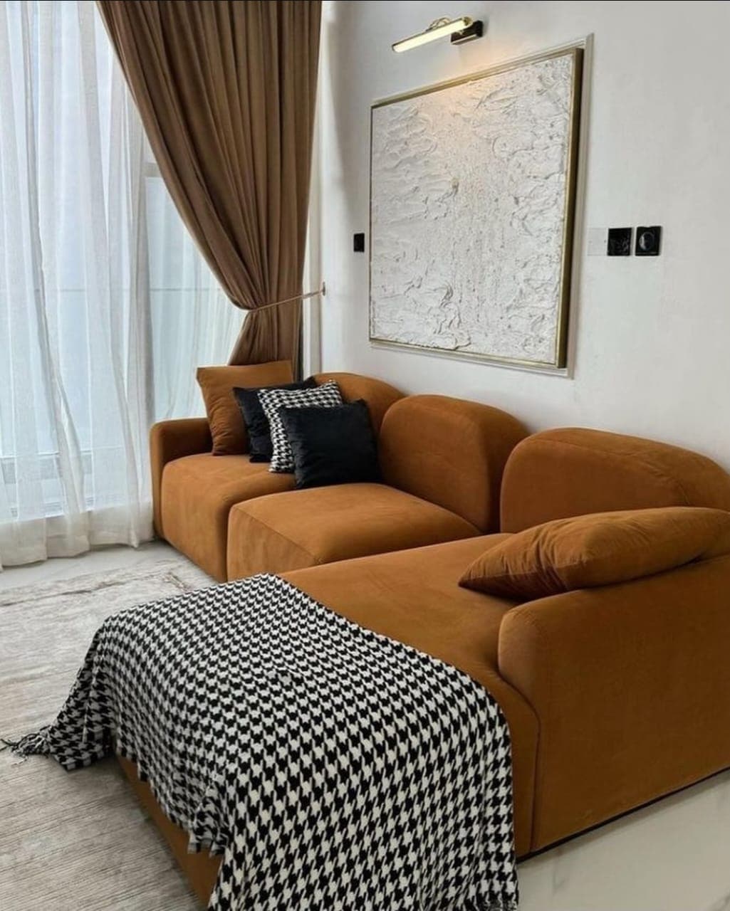 Modern Curved Chaise Lounge Sofa