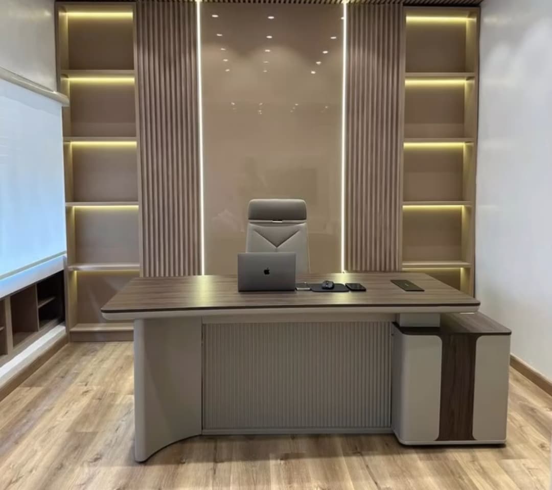 Executive Office Desk & Feature Wall Set