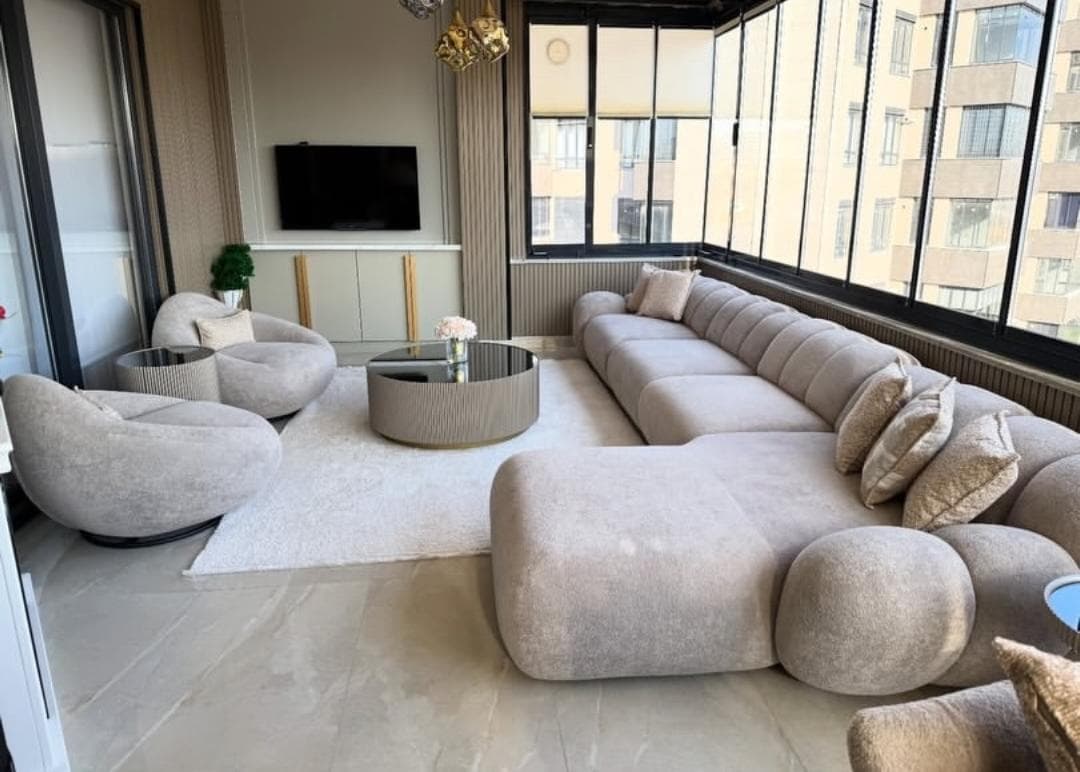 Luxury Curved Sectional Sofa Set