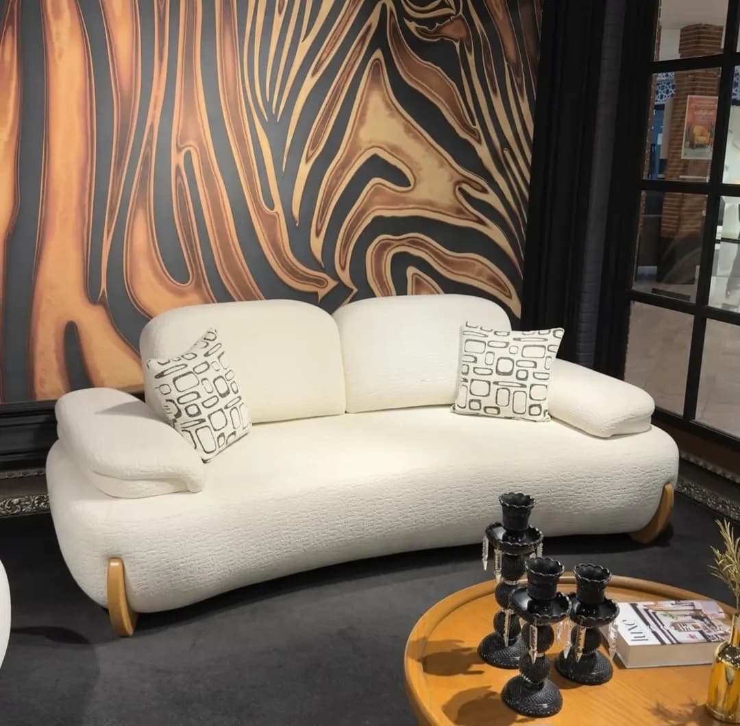 Luxury Bouclé Curved Sofa