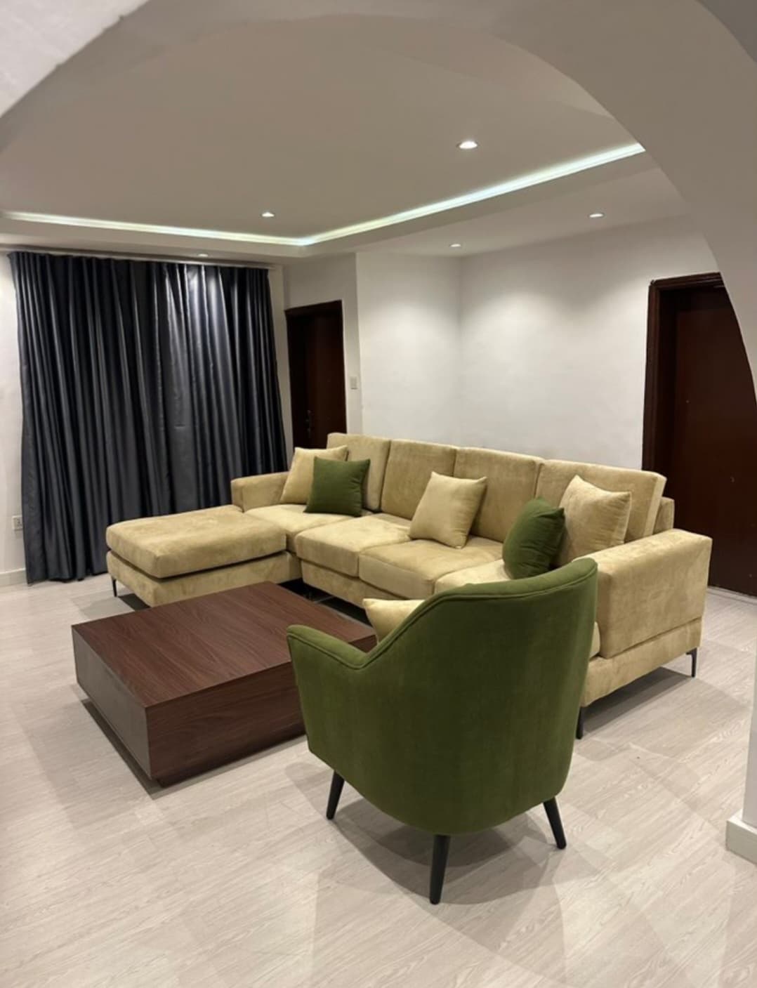 Modern L-Shaped Sectional Sofa Set with Accent Chair