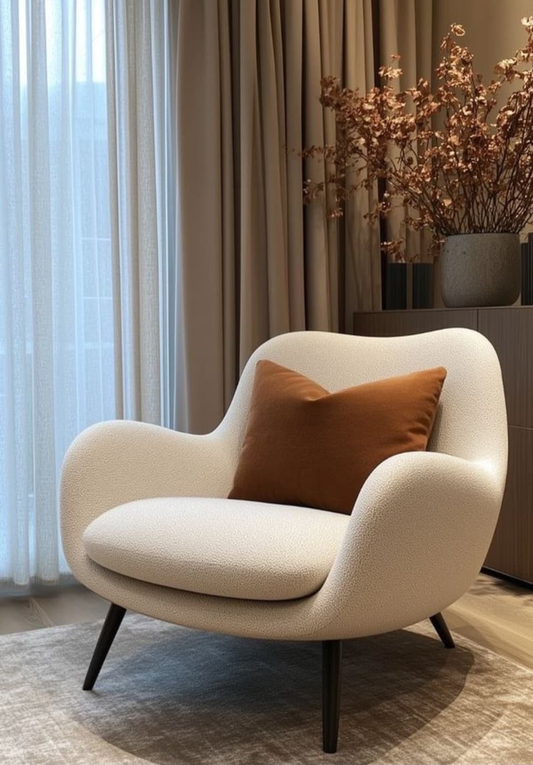 Modern Bouclé Accent Lounge Chair