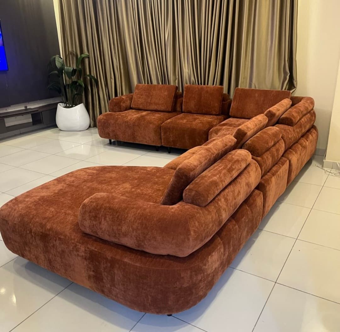 Luxury Modular Velvet Sectional Sofa with Oversized Chaise