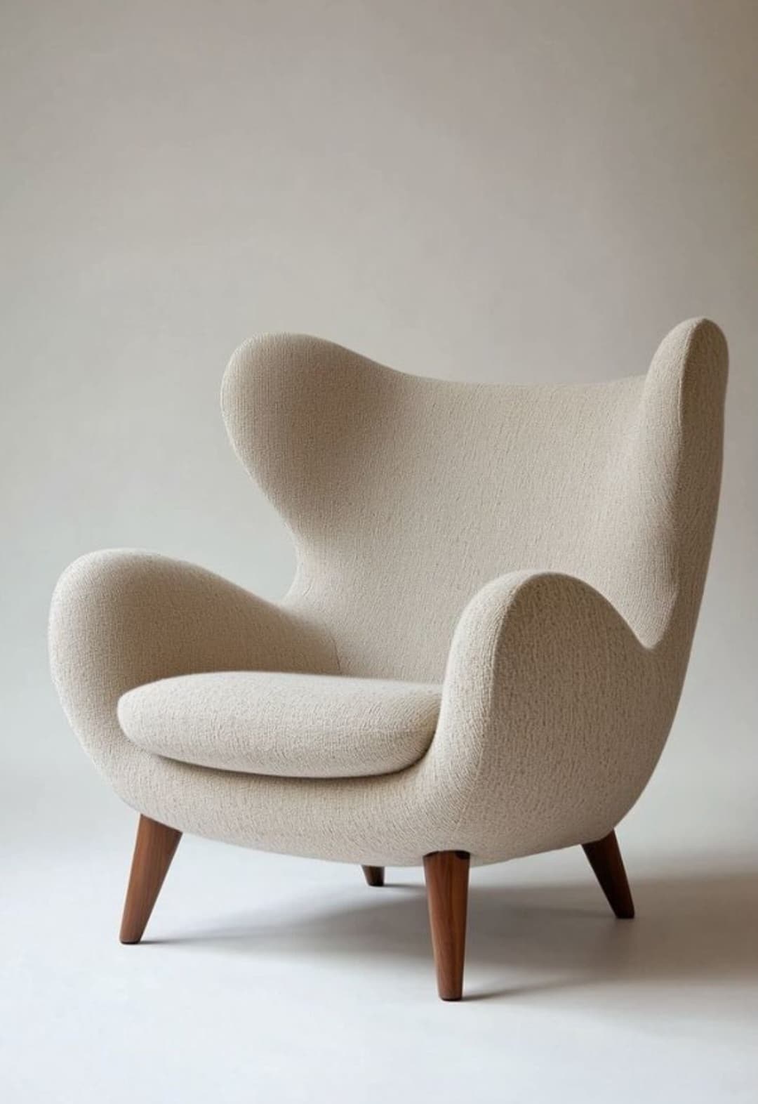 Luxury Bouclé Wingback Lounge Chair